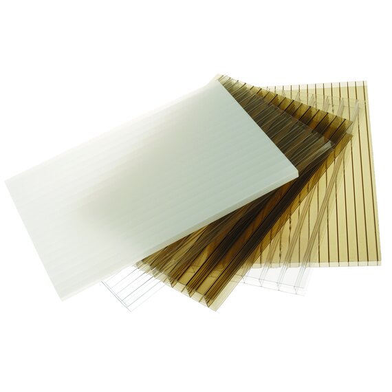 Green-Tek ThermaGlas Twinwall Polycarbonate Sheet - 8-mm - 71.25-in x 15-ft - Clear