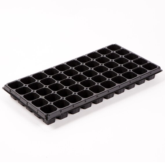 Grower Select 1020 Standard Plug Tray - 50-Cell - Square - Gloss Black - 73cc Cell Volume - Case of 100