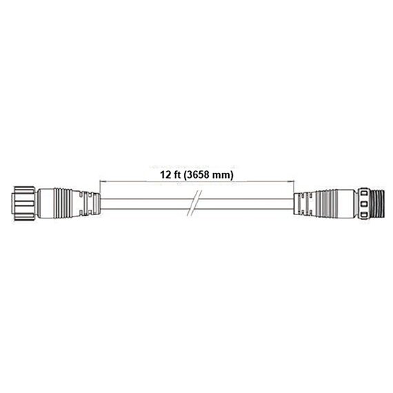 Fluence DC Light Bar Extender - 12ft - M16 Threaded Connector