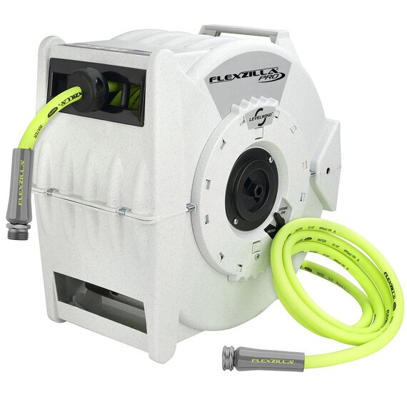 Flexzilla Pro Retractable Water Hose Reel with Levelwind - 1/2-in x 70-ft
