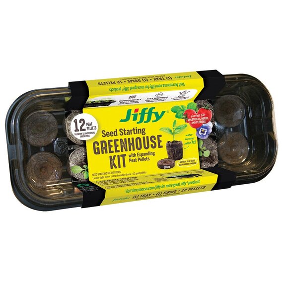 Jiffy Seed Starting Windowsill Greenhouse - 12-Cell - 36mm Pellets