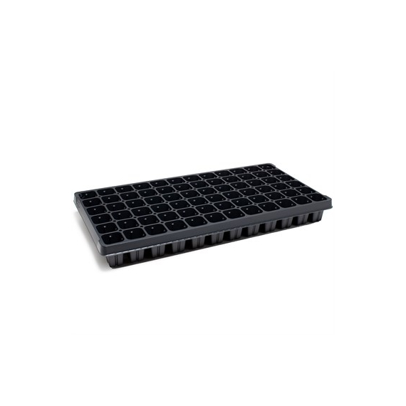 T.O. Plastics Standard Plug Tray | Square - 72 cells - Black - 1.52in D x 2.25in H - 1.99oz - 3.60cu in - Thermoformed