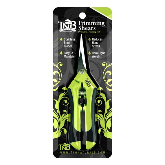 TNB Naturals Trimming Shears - Straight Blades - Green - Stainless Steel