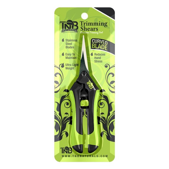 TNB Naturals Trimming Shears - Curved Blades - Green - Stainless Steel