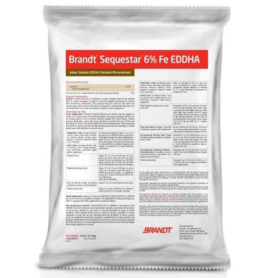 Brandt Sequestar Iron Chelate 6% Fe EDDHA - 25 lb - Water Soluble