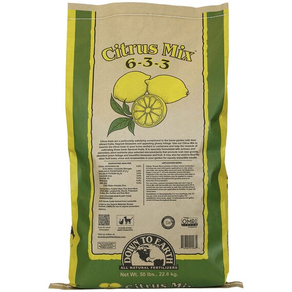 Down To Earth Citrus Mix 6-3-3 Organic Fertilizer - 50 lb - OMRI Listed