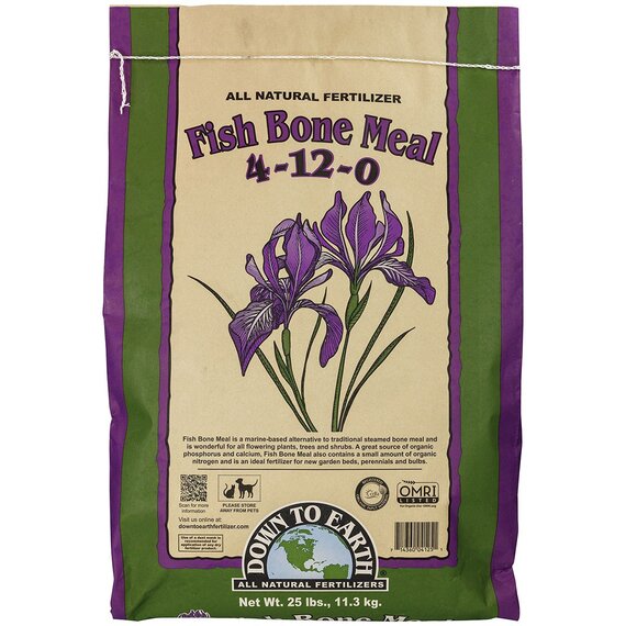 Down To Earth Fish Bone Meal 4-12-0 Organic Fertilizer - 25 lb - OMRI Listed