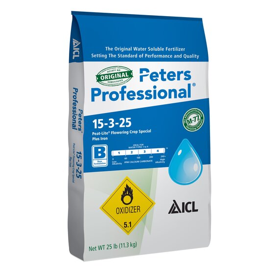 Peters Professional 15-3-25 Flowering Crop Special Fertilizer with Black Iron - 25 lb
