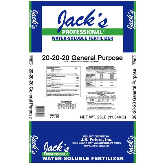 Jack's Professional 20-20-20 General-Purpose Fertilizer - 25 lb