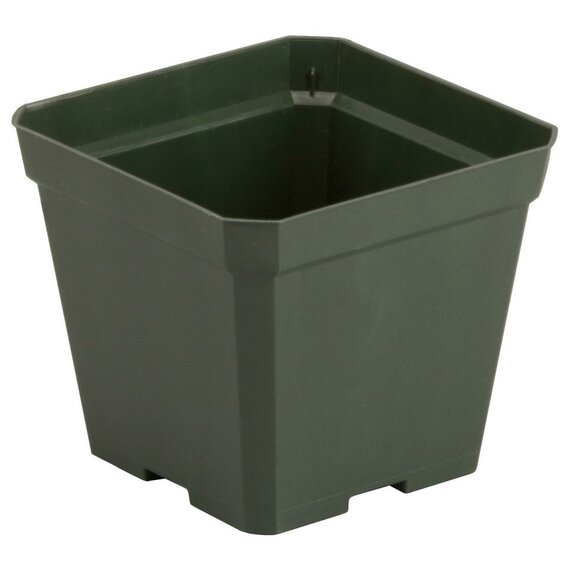 The HC Companies Traditional Square Thinwall Pot - 4.12 x 3.5-in - Black - Case of 765