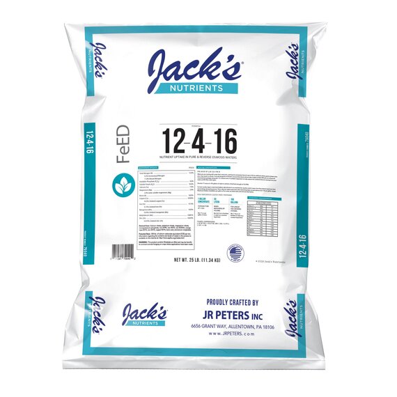 Jack's Nutrients 12-4-16 RO Pure Water Fertilizer - 25 lb