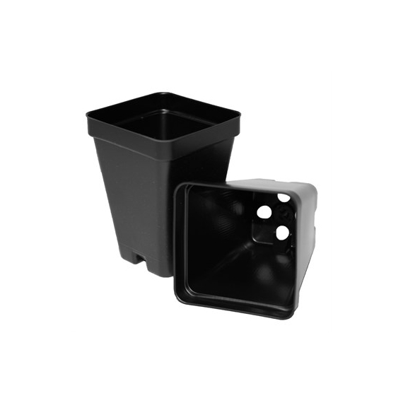 T.O. Plastics Deep Pot | Square - 2.5in - Black - 2.6in D x 3.44in H - 7.84oz - 14.46cu in - Thermoformed