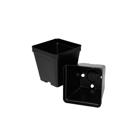 T.O. Plastics Deep Pot | Square - 3.5in - Black - 3.52in D x 3.5in H - 1.08pt - 31.43cu in - Thermoformed