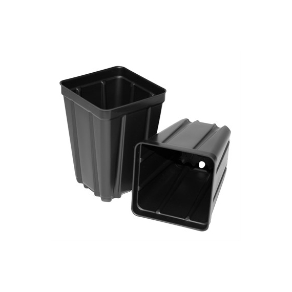 T.O. Plastics Deep Pot | Square - 3.5in - Black - 3.52in D x 5in H - 1.5pt - 42.45cu in - Thermoformed