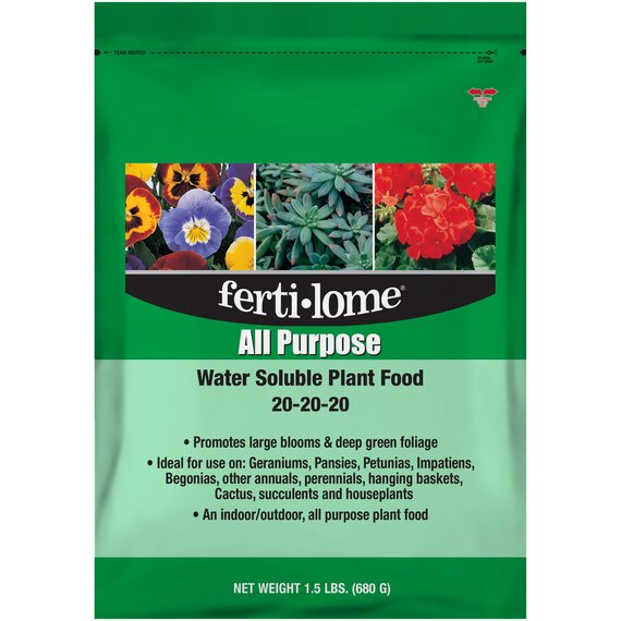 Ferti-lome All Purpose Water Soluble Plant Food 20-20-20 Granules - 1.5 lb