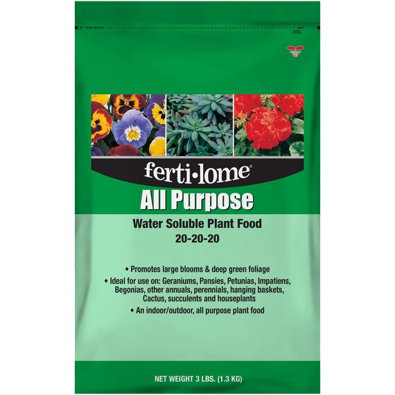 Ferti-lome All Purpose Water Soluble Plant Food 20-20-20 Granules - 3 lb