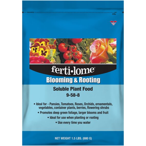 Ferti-lome Blooming and Rooting Soluble Plant Food 9-58-8 Granules - 1.5 lb