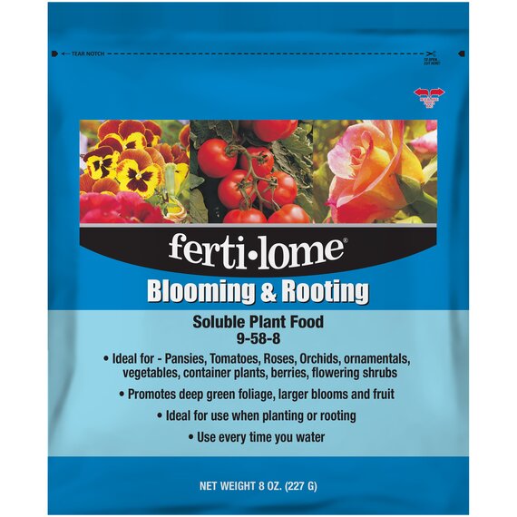 Ferti-lome Blooming and Rooting Soluble Plant Food 9-58-8 Granules - 8 Oz