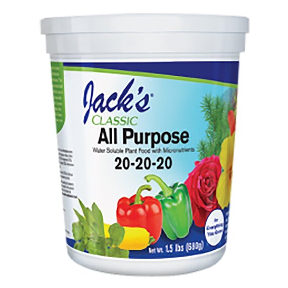 Jack's Classic All-Purpose 20-20-20 Water-Soluble Fertilizer - 1.5 lb