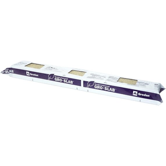 Grodan Improved Gro-Slab Rockwool Grow Slab - 36 x 6 x 4-in - (3) 4 x 4-in Pre-Cut Holes - Case of 12