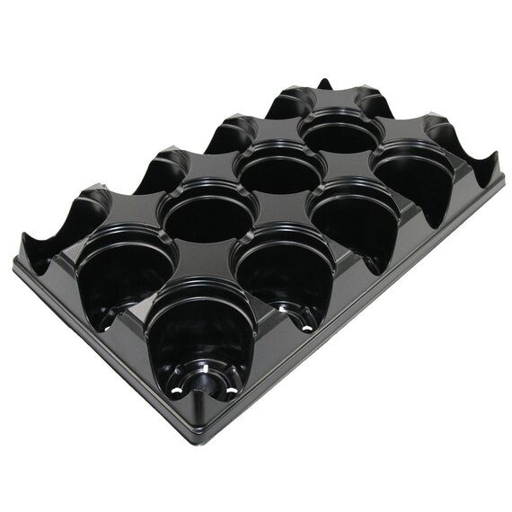 Grower Select Transport Tray - 8-Pocket - Black - for 5-in Round Pots - 19.63 x 9.63-in - Case of 90