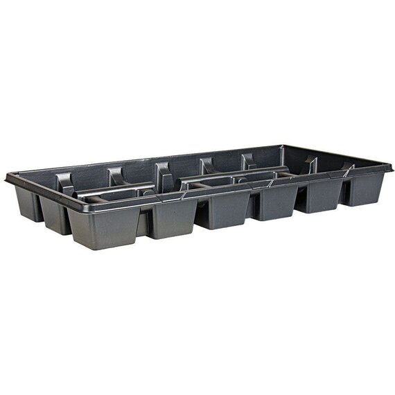 Landmark Plastic Trade Gallon Flat Bottom Transport Tray - 6-Cell - 13 x 19.63-in - Black - Case of 50