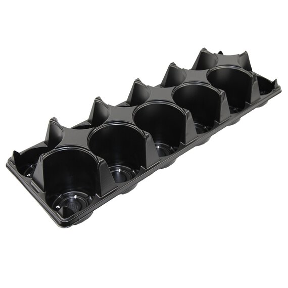 Grower Select Transport Tray - 12-Pocket - Black - for 3.5-in Round Pots - 21.25 x 7-in - Case of 90