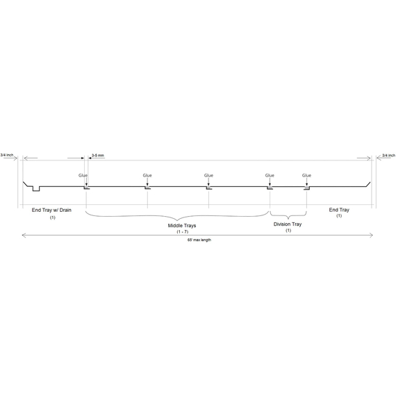 Active Aqua 2.0 Infinity Tray, 4' x 2' (Division Tray)