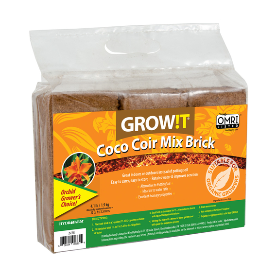 GROW!T Coco Coir Mix Brick, pack of 3
