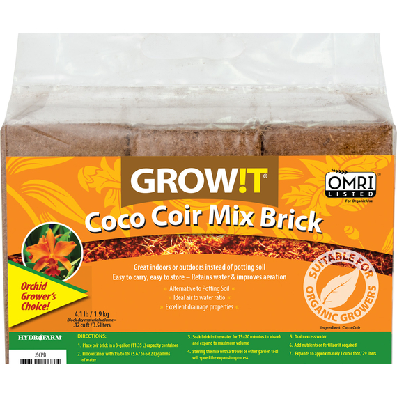 GROW!T Coco Coir Mix Brick, pack of 3