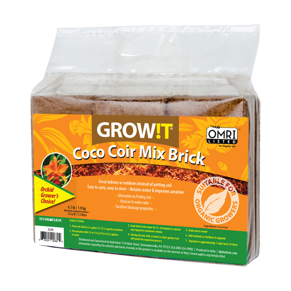 GROW!T Coco Coir Mix Brick, pack of 3
