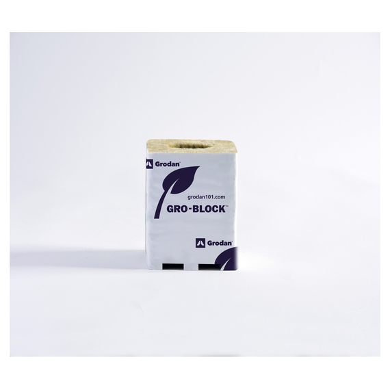 Grodan Gro Block Improved GR5.6 Large 3" w/Hole 3" x 3" x 4" Shrink wrapped/Strip