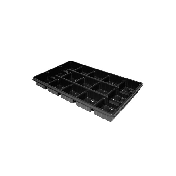 T.O. Plastics Press Fill Carry Tray | Square - Fits 4.5in - Black - 21.19in L x 12.88in W x 2.13in H - Thermoformed