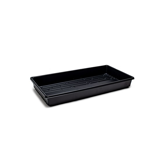 T.O. Plastics Standard Flat Tray with Holes | Black - 21.44in L x 10.94in W x 2.44in H - Thermoformed