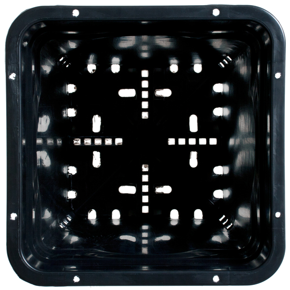Active Aqua 9" x 9" Square Black Pot, 10" Tall, case of 24