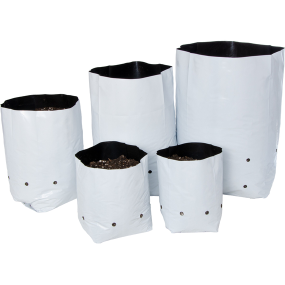 Hydrofarm Black & White Grow Bag, 2 gal (20 packs of 25)
