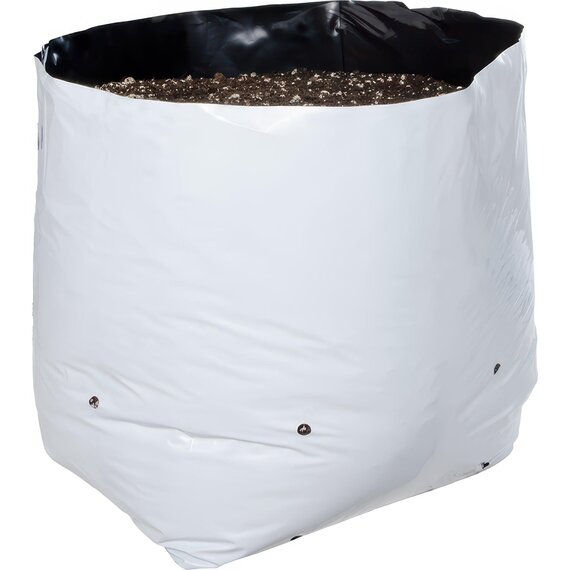 Hydrofarm Black & White Grow Bag - 10 Gal - Case of 200 (20 Packs of 10)