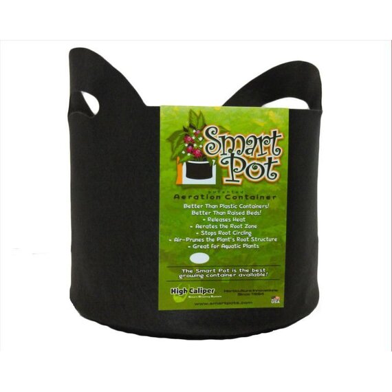 Smart Pot Fabric Grow Bag - 10 Gal - With Handles - 16-in Diam x 12.5-in H