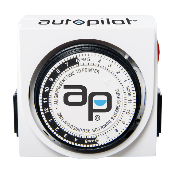 Autopilot Dual-Outlet Analog Grounded Timer, 1725W, 15A, 15-Minute On/Off, 24 Hour