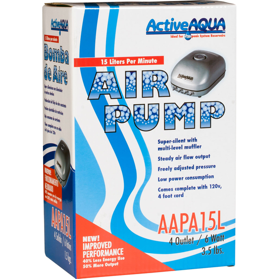 Active Aqua Air Pump, 4 Outlets, 6W, 15 L/min