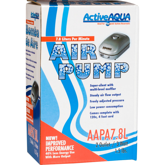 Active Aqua Air Pump, 2 Outlets, 3W, 7.8 L/min