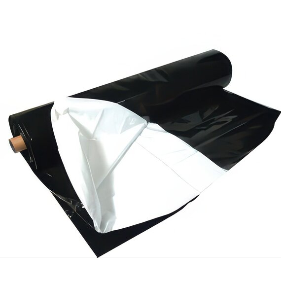 Hydrofarm Black and White Poly Film - 5.5-mil - 100 x 10 ft