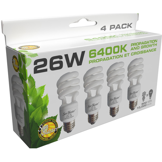 Sunblaster CFL 6400K, 26W (Pack of 4)