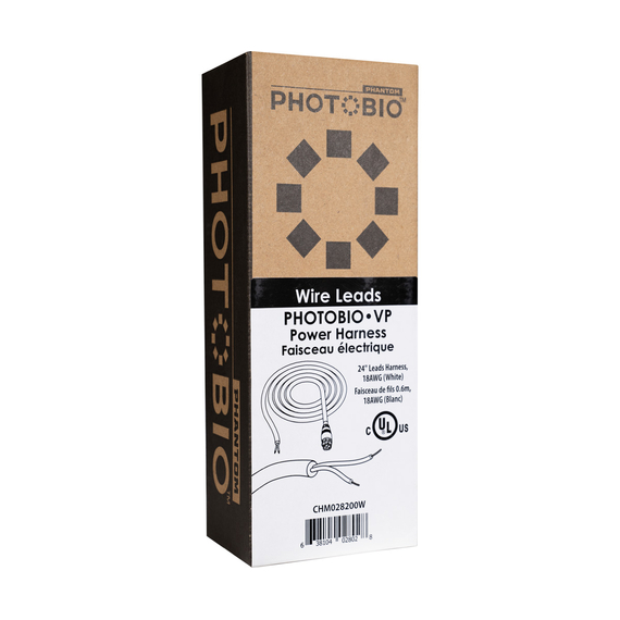 PHOTOBIO VP White Cable Harness, 18AWG, 24" Leads