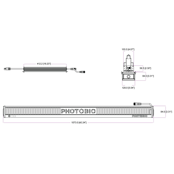 PHOTOBIO TX2 LED, 800W, 200-480V S5, (10' Leads Cord)