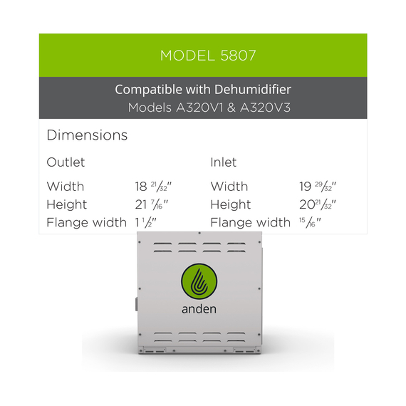 Anden Duct Kit for Anden Dehumidifier Model A320V1 & A320V3