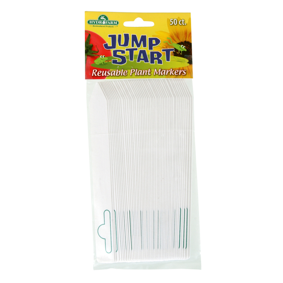 Hydrofarm Plastic Plant Marker, White, 6" x 5/8", pack of 50