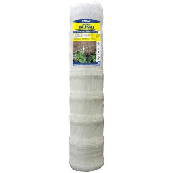 Tenax Hortonova Plant Trellis Net - 79-in x 3280-ft - 5.9 x 6.7-in Mesh - White
