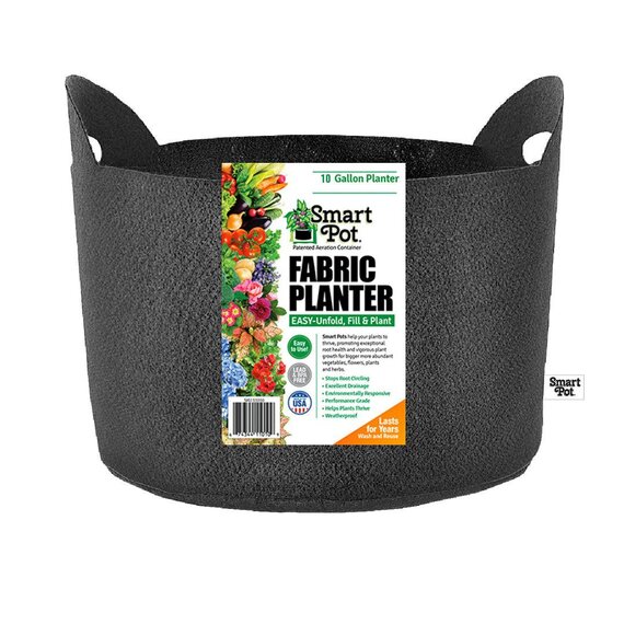 Smart Pot Fabric Grow Bag - 10 Gal - With Handles - 16-in Diam x 12.5-in H