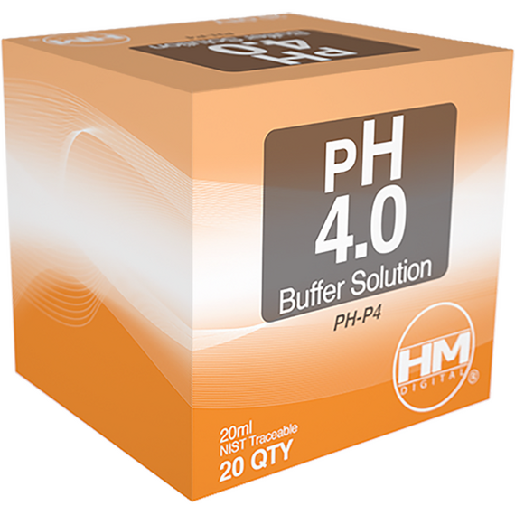 HM Digital pH 4.0 Buffer Solution Packets - 20 mL - 20-Count